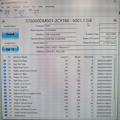 Seagate 3.5" Barracuda 6TB SATA III 6Gbps HDD ST6000DM003