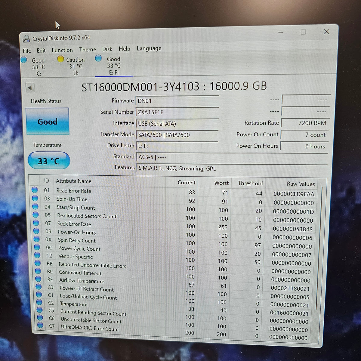 Seagate 3.5" Barracuda 16TB SATA III 6Gbps HDD ST16000DM001